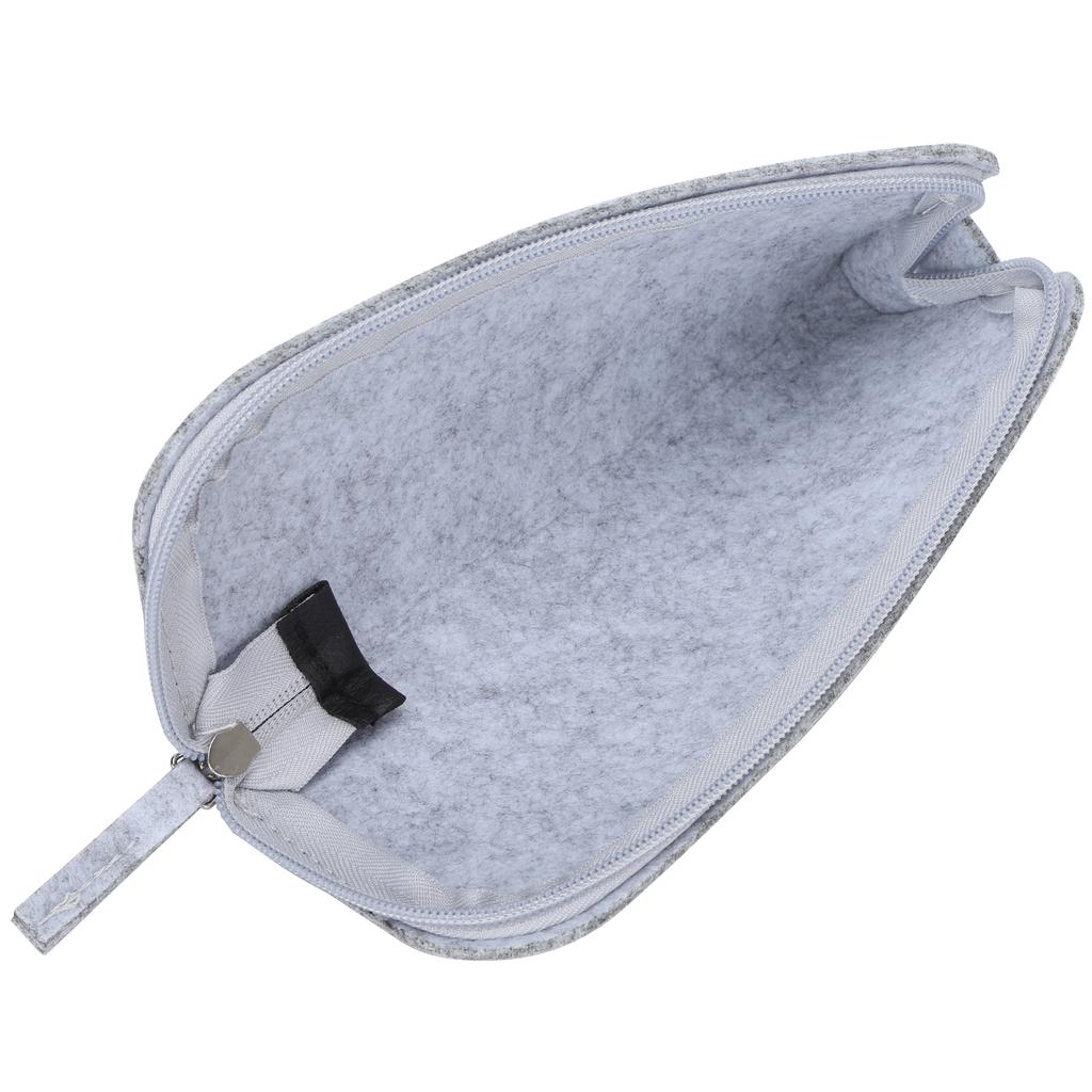 Pen Case Felt Storage Pencil Bag Thickened Flat Paint Brush DustProof Storage Tools(Light Gray )