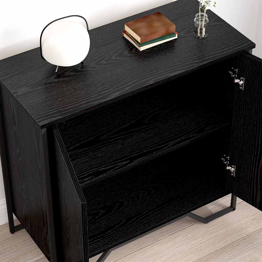 Sideboard Black Oak Effect 78 x 35 x 74.5 cm