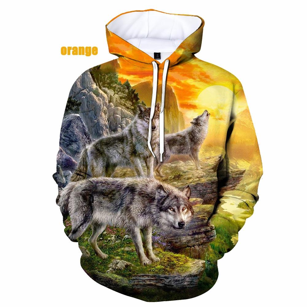 

Новые модные толстовки с капюшоном в виде волка, 3D-толстовка с принтом животных-волков, повседневные мужские и женские пуловеры с капюшоном S