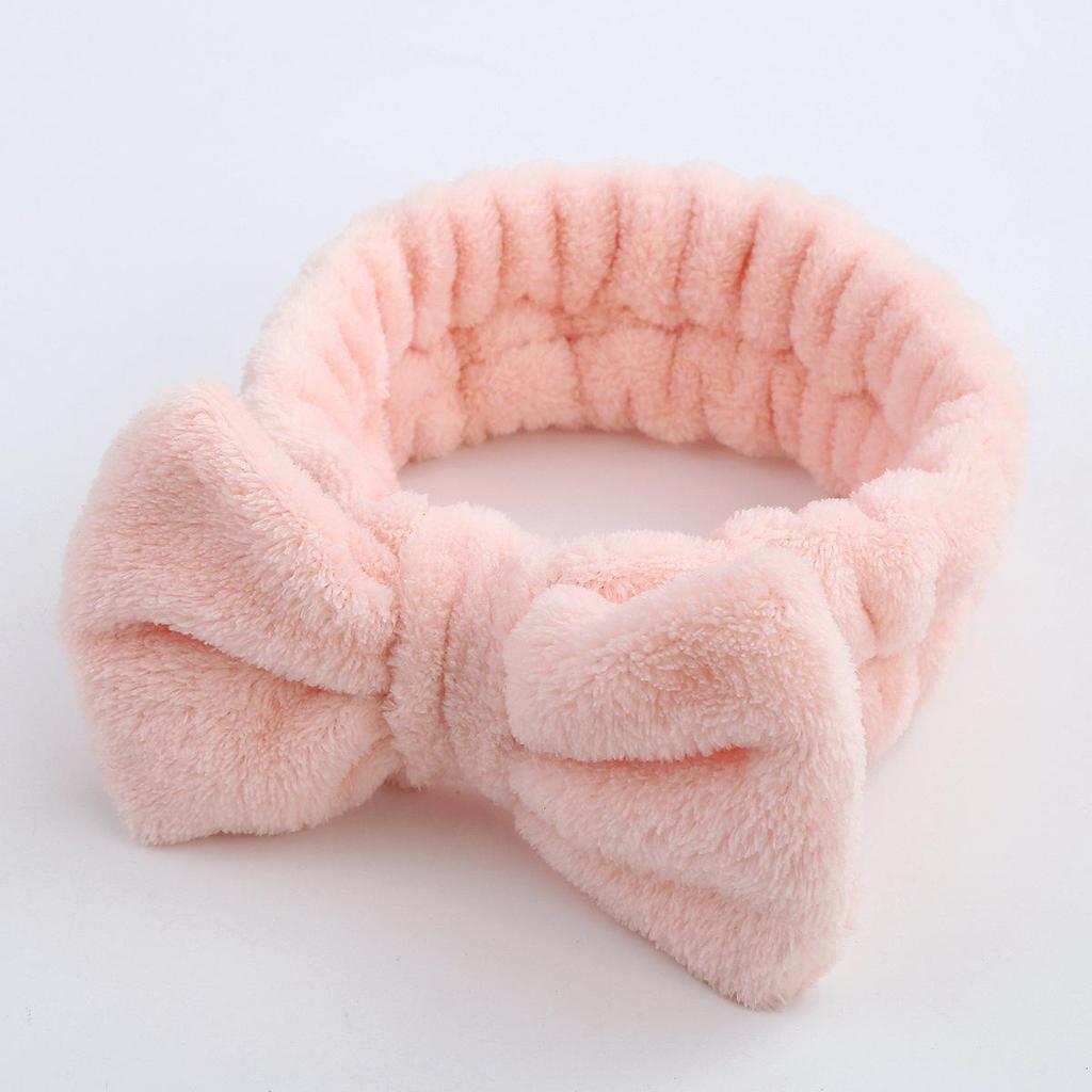 Leopard Print Coral Fleece Bow Headband for Women – Plush, Cute Hair Accessory