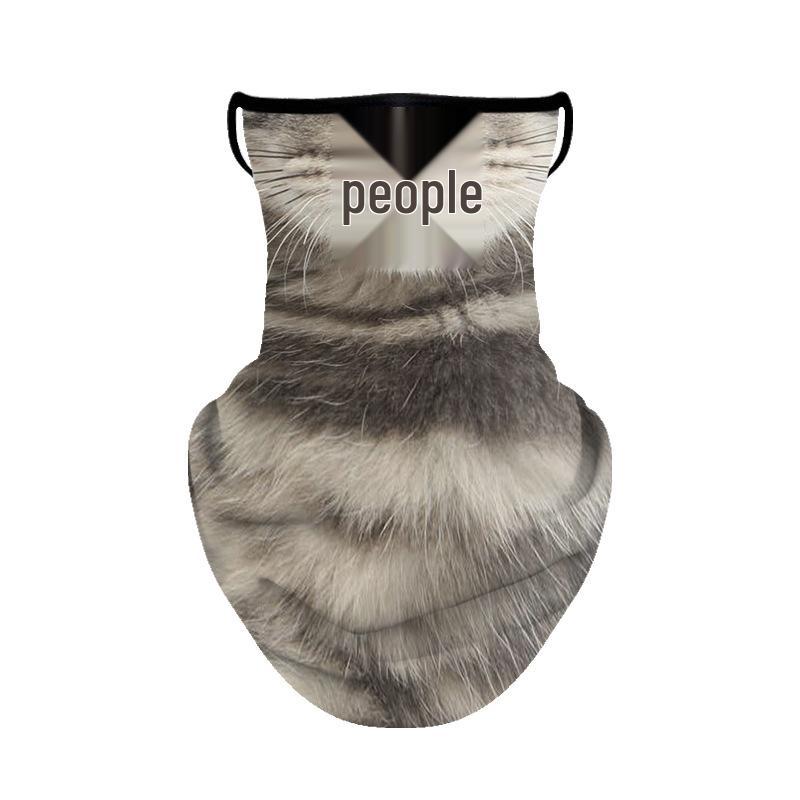 Maseczka na twarz ze zwierzętami TikTok: Zewnętrzny nakładany na uszy komin na szyję z filtrem przeciwsłonecznym do jazdy na rowerze, jedwab lodowy, oddychający, gotowy na lato