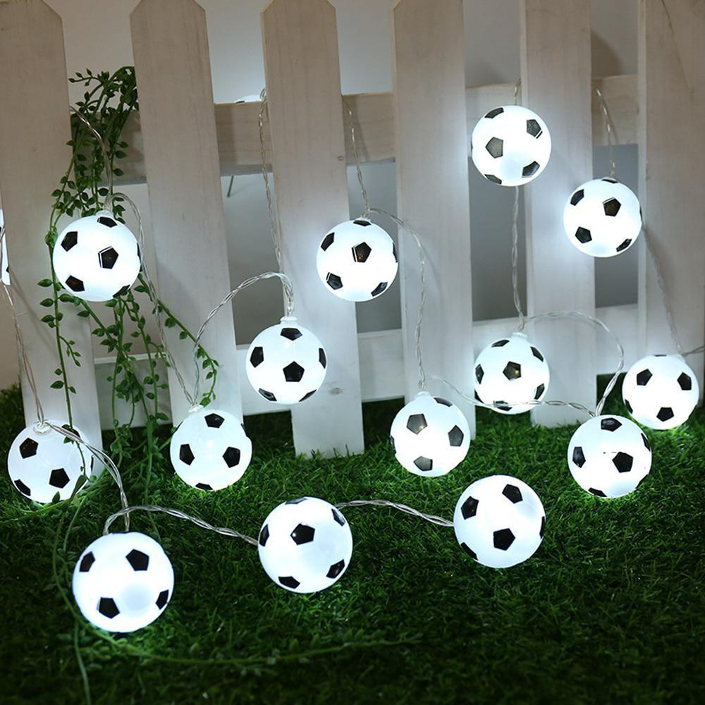 10/20 LEDs Dekoration Fußball Lichterkette Batterie USB LED Fußball String Girlande Dekoration Schlafzimmer Home Thema Party Weihnachten YSXX