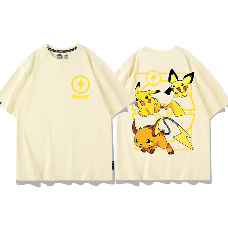 Pokémon Joint Tshirt Childrens Summer Mens and Womens Geng Gui Super Dream Clothes Boys Pokémon Short Sleeves