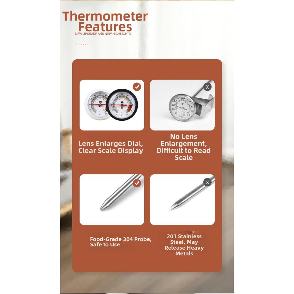 For Latte Art As Picture Coffee Thermometer Compact Convenient Coffee Thermometer Espresso Gauge Temperature Stability