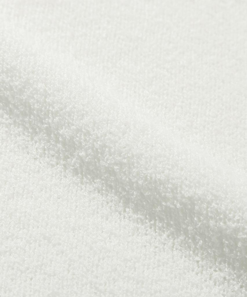 TRILLION Washable Boucle Collar Short Sleeve Knit (Cream White)