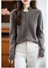 2025 Autumn/Winter Women's Korean Style 100% Pure Wool Double-Ply Knit Cardigan - Soft, Cozy, and Versatile Sweater