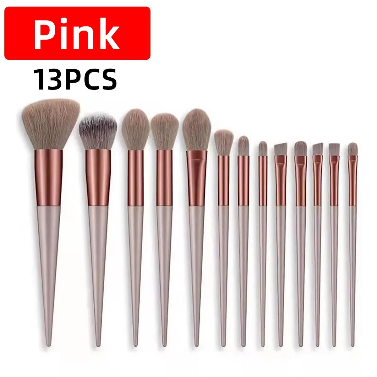 

13PCS Makeup Brush Set Soft Fluffy Low Allergy Full Set Professional Makeup Mixing Makeup Brush Multi Functional Makeup Tool рожевий