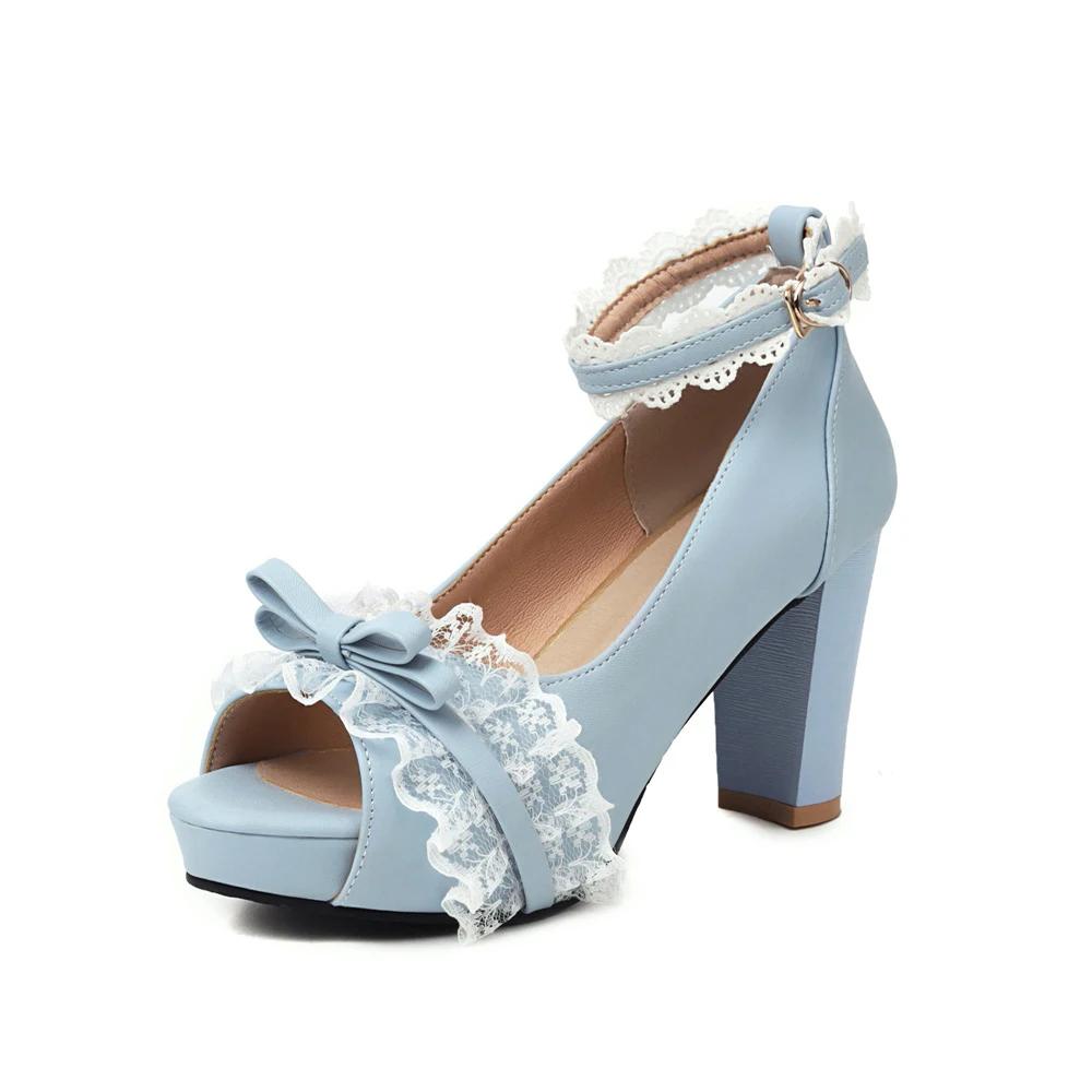 Fashion Women Summer Tacones Altos Lace Mesh Pumps Fish Mouth High Heels Lady Platform Sandals Evening Dress Wedding Shoes Femal  32-46