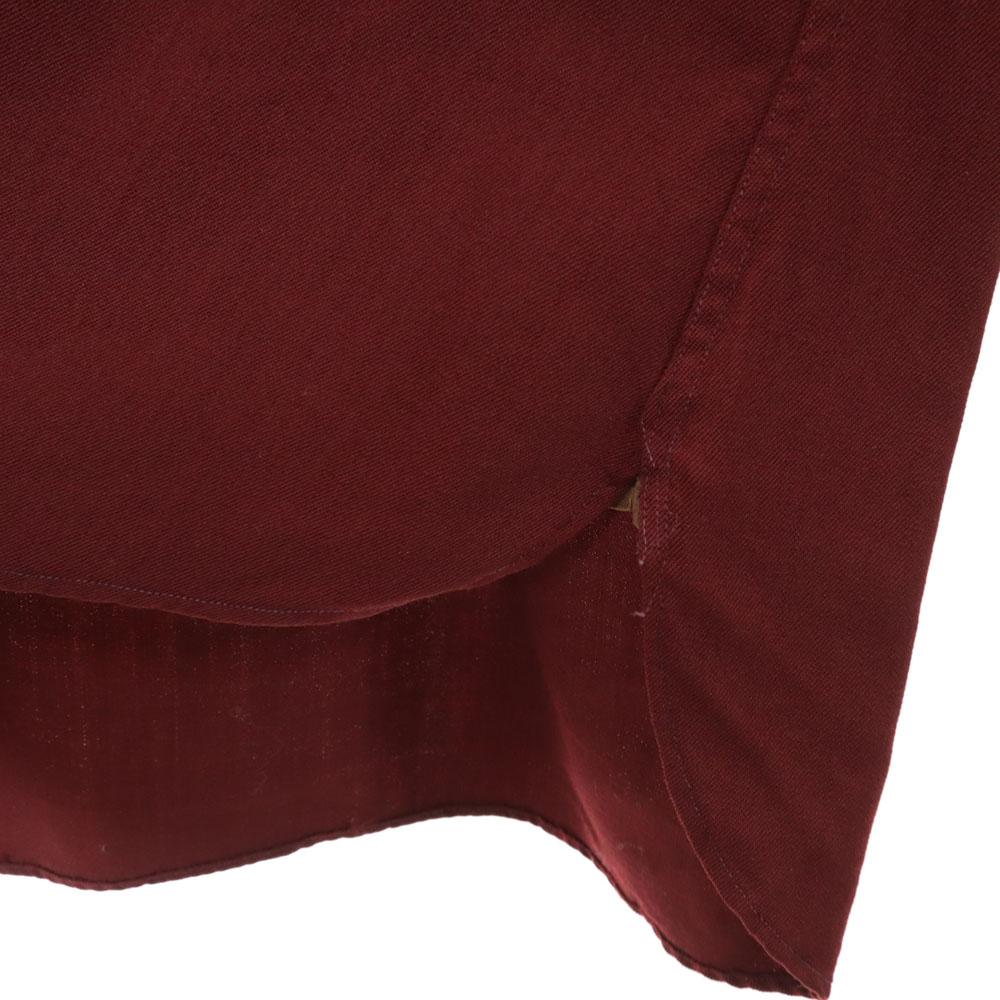 H BAR C 60s Wool Vintage Long Sleeve Shirt Wine-red Men's Used