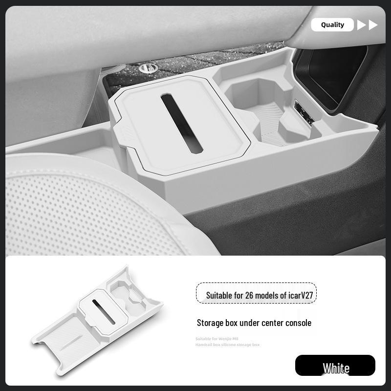 Fits 26 Chery ICAR V27 Models: Center Console Lower Storage Box Organizer & Specialty Car Accessories