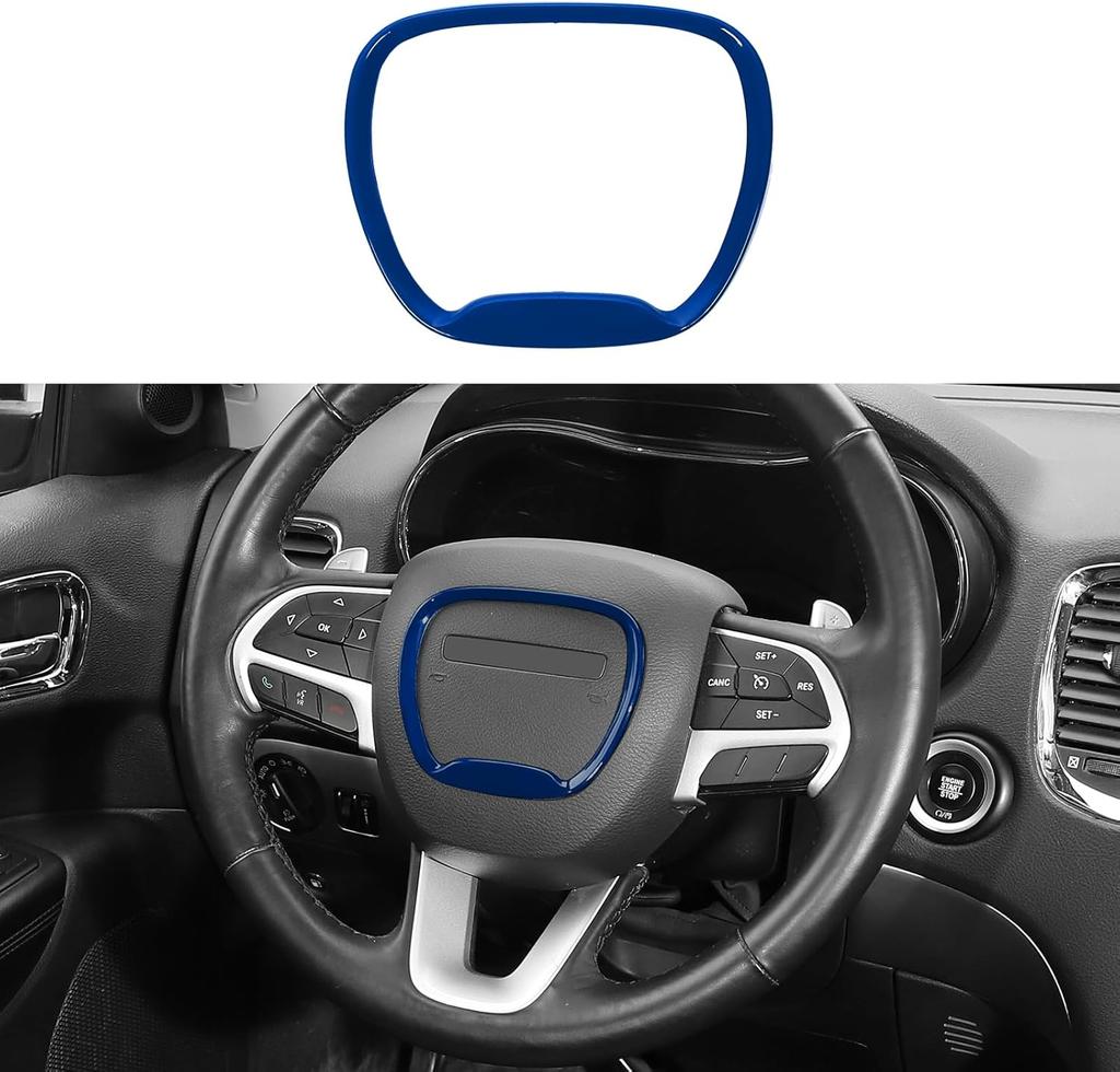 Central Control Steering Button Frame Trim Car Interior Decoration Fit for Dodge Challenger Durango Charger 2015-2025 Interior Accessories,Black