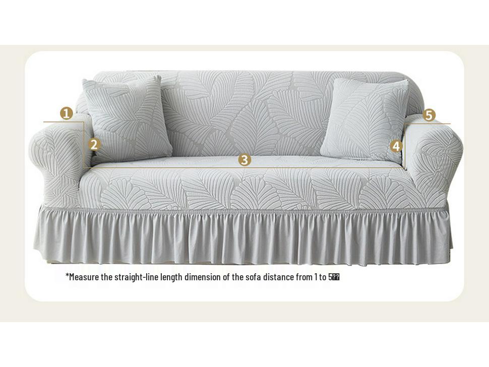 Jacquard Ruffle Edge Sofa Cover - Universal Fit for All Seasons