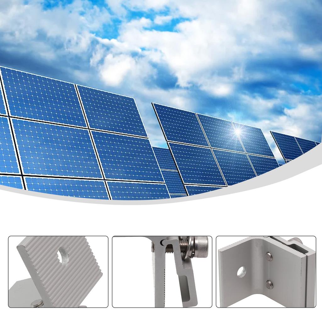 1/4Pcs Solar Panel Bracket Standing Seam Clamps PV Panel Roof Seam Clamp Roofs Solar Mounting Bracket Aluminum-Alloy Fixture
