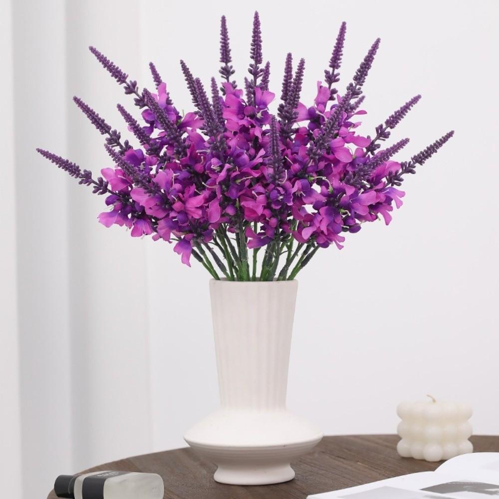 Realistic Artificial Lavender Flowers Handmade Simulation Fake Plants Real Touch Silk Violet Bouquet Wedding Party Decor