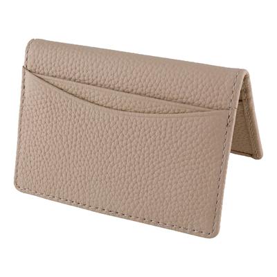 Card Case Genuine Leather Thin Brand Business Card Commuter Holder Credit Card Genuine Cow Leather Shrink Leather Present Outing Gift Greige