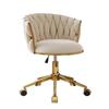 Swivel Bar Stool with Casters, High-Legged Makeup Chair, Adjustable Dressing Stool with Backrest, Streamlined Design for Home Beauty.