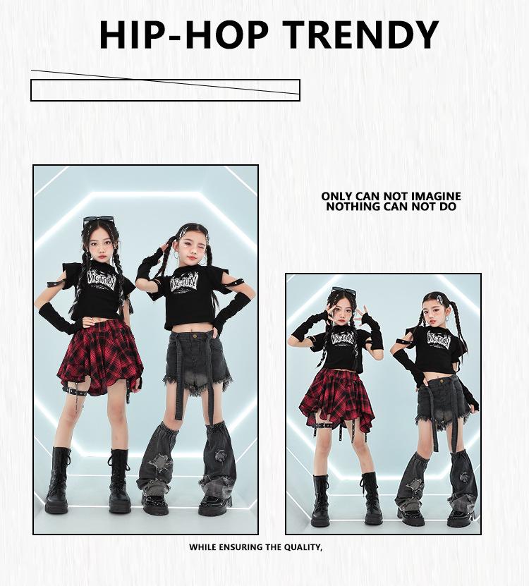 Girls' Trendy Street Jazz Dance Performance Costume for Kids