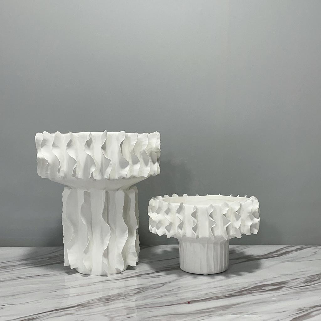 Keramikvase Handgefaltete Textur Blumentopf Keramik Handwerkskunst Blumenarrangement Zubehör Blumenvase Heimdekoration