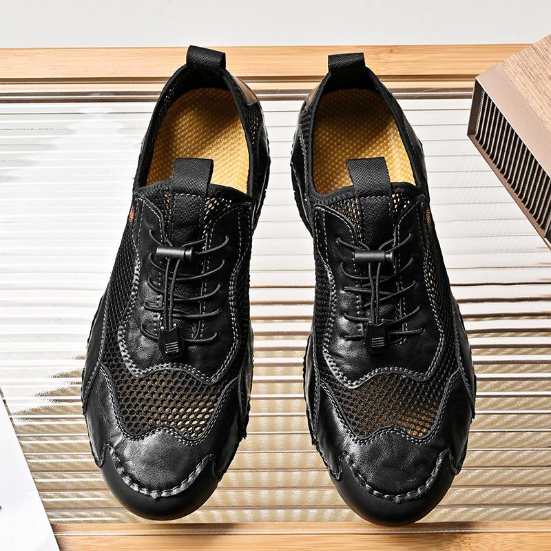 

Летние мужские повседневные сандалии, повседневная обувь, обувь из дышащей сетки 39 чёрный