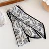 Leaf Sweet Neck Scarf Floral Satin Silk Scarf Hair Bands Flower Printed Scarf Women Hair Ribbon