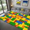3D Print Colorful Geometric Block Living Room Rugs Non-Slip Hallway Bedroom Bathroom Mat Home Entrance Carpet Kitchen Floor Mat