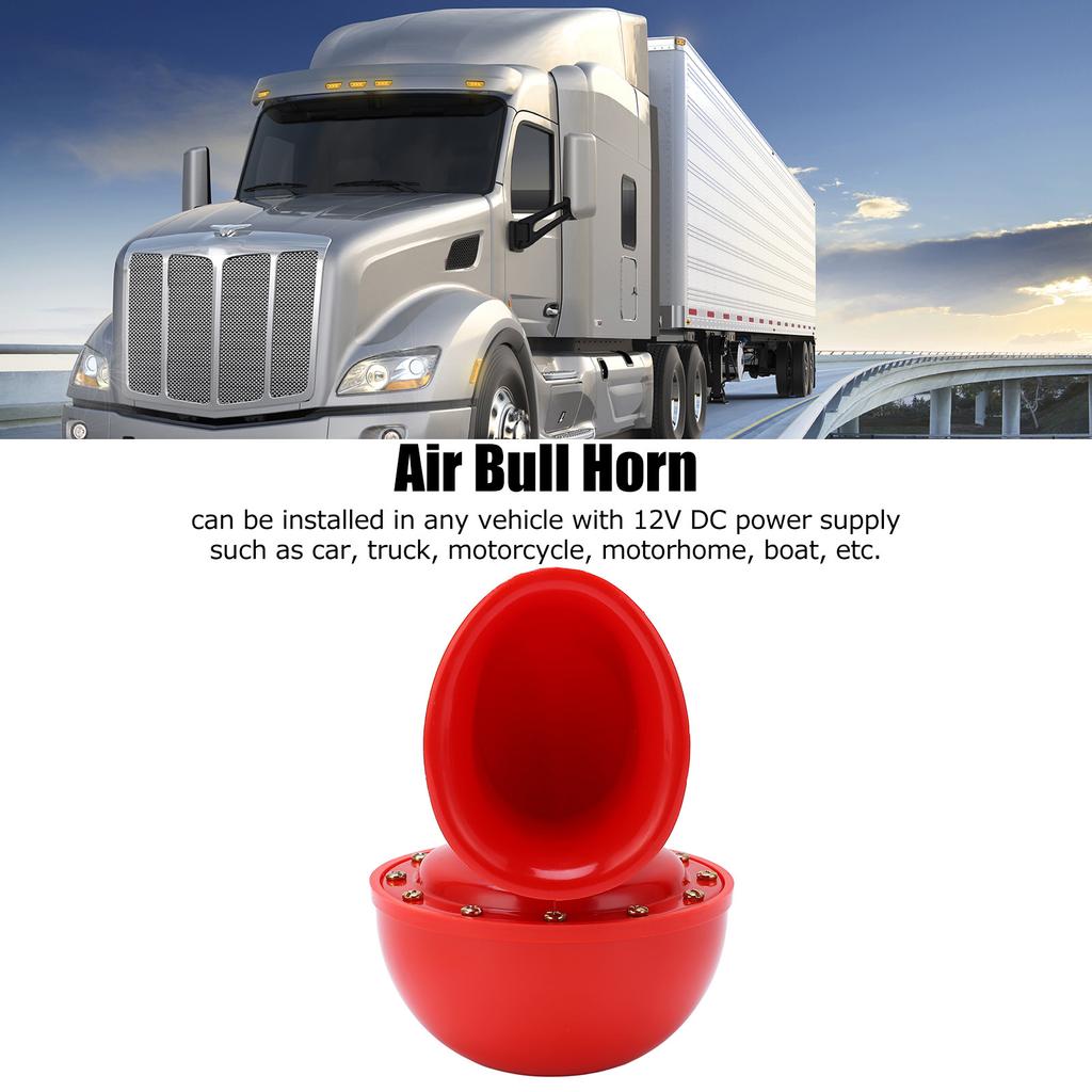 Sound Electric Horn Car Horn 150db Red Air Horn Electric Horn Cow Sound Metal Horn for Truck Train Boat Motorcycle Car
