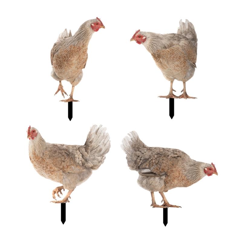 Chicken Garden Stakes Acrylic Yard Signs Outdoor Sculpture Statue Potted Plant Ornaments Garden Insert Yard Lawn Decor