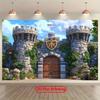 2D Flat Banner 1 Piece of Multi-functional Medieval Castle - Polyester Fiber Photography Backdrop and Party Banner