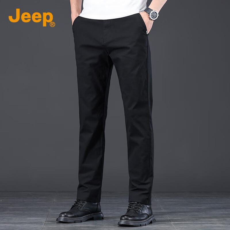 Jeep Men's Straight Fit Stretch Casual Pants