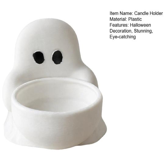 Luce d'atmosfera unica per Halloween Portacandele Fantasma, Carino Portatè Stampato in 3D per Vassoio Decorativo Tavolo Candele Profumate, Piccolo da Tavolo