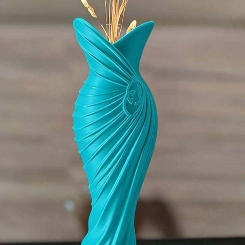 3D-gedruckte kreative Kleiderdesign-Vase Minimalistischer dekorativer Blumentopf für Eingangsbereich Regal Heimgeschenk für Frauen