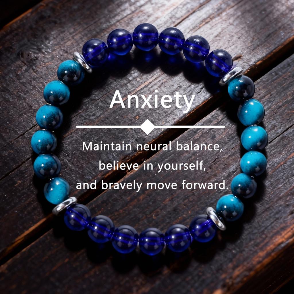 Festive Gifts Teal Stone Purple Glass Beaded Bracelet Modern Fashion Jewelry For Men Daily Wear Gift