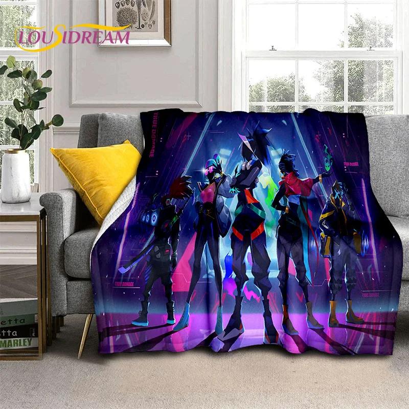 3D Newest VALORANT Cartoon Game Soft Flannel Blankets,Throw Blanket Comfortable Blanket for Picnic Beds Sofa Home Bedroom Gifts