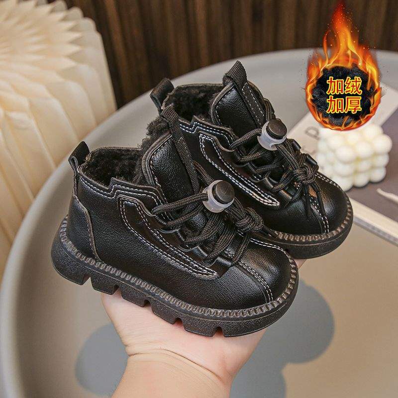 Children's Cotton Shoes Girls Martin Boots Boys Cotton Boots Piled Thickened Baby Cotton Shoes Winter Warm Snow Boots Short Boots