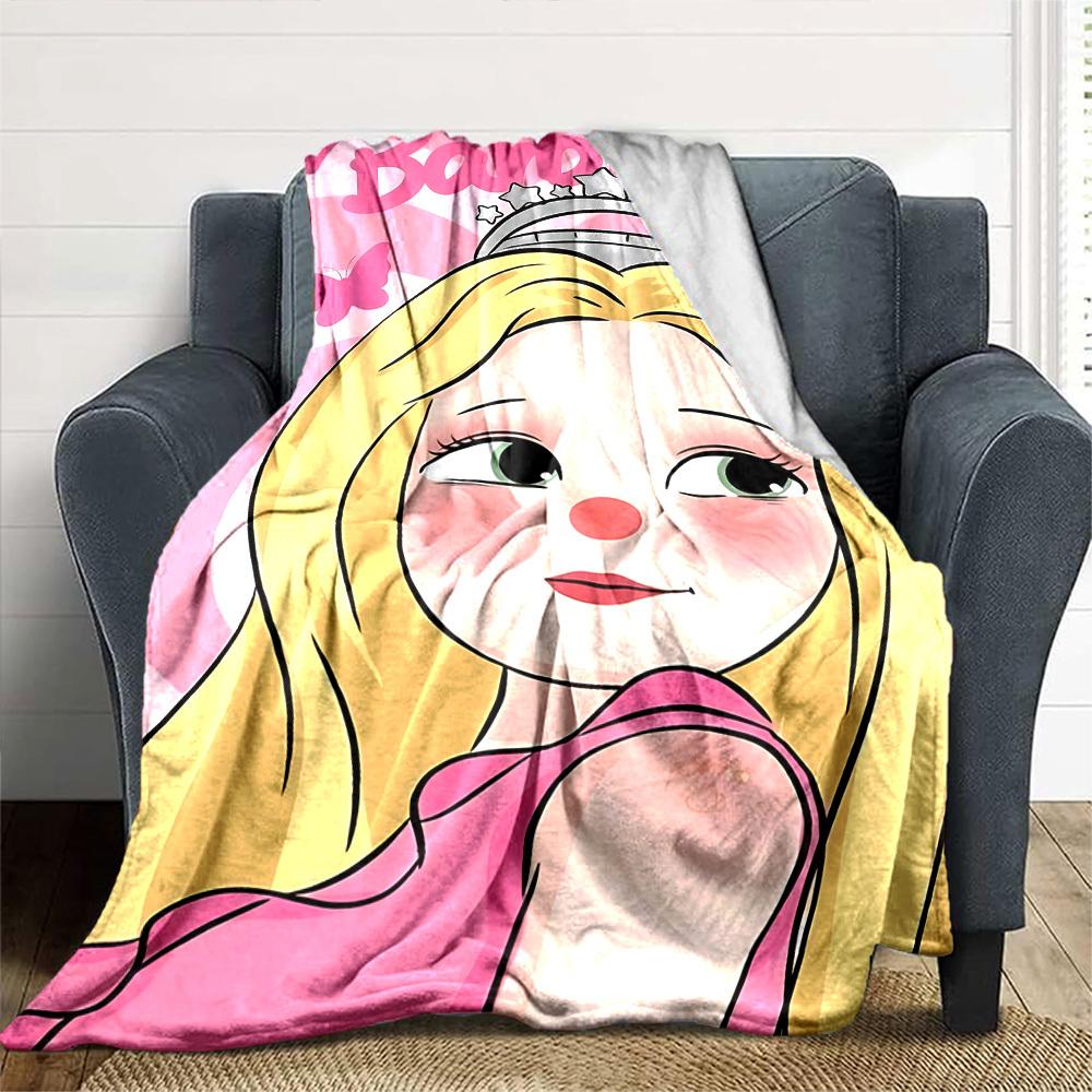 1pc Princess Crown Flannel Blanket Soft Warm Throw for Home, Office, Travel, All Season Cozy Bedding Gift, Office