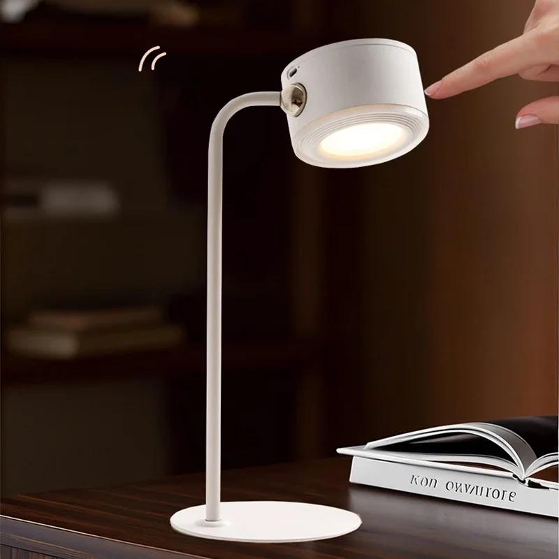 LED Table Lamps Charging Touch Double Sided Circular Desktop Decorative Magnetic Wall Light Three Color Dimming Table Light