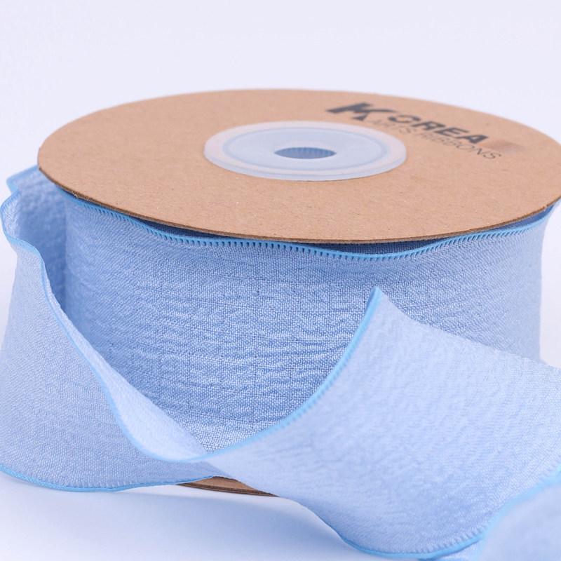 High Quality Korean Edition Solid Color Lace Pleated Ribbon Butterfly Clip Hairpin Raw Material Diy Gift Wrapping Ribbon