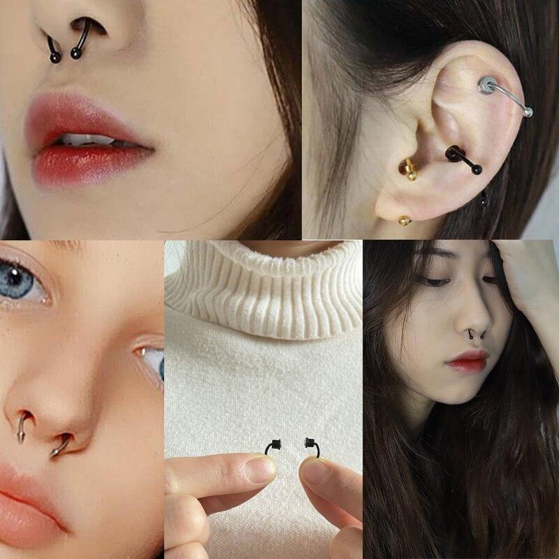 Segment falešného přepážkového kroužku Helix Tragus Faux Clicker nepropichující magnetický