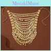 Gold Alloy Coin Pendant Necklace With Multilayer Tassels For Women Summer