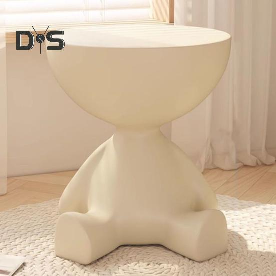 Flacher Couchtisch mit Ablagefach, runder Beistelltisch, für Schlafzimmer, Küche, Wohnzimmer, kleiner Raum, Sofa, Nachttisch, Beistelltisch
