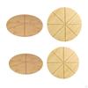 Pizza Cutting Board Bamboo Tray Food Prep Cheese Serving Platter with Grooves for