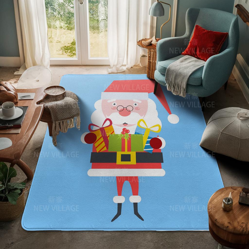 House Entrance Carpet Home Door Mat Living Room Bath Foot Bathroom Non-slip Water Absorption Rugs Bath Merry Christmas Winter