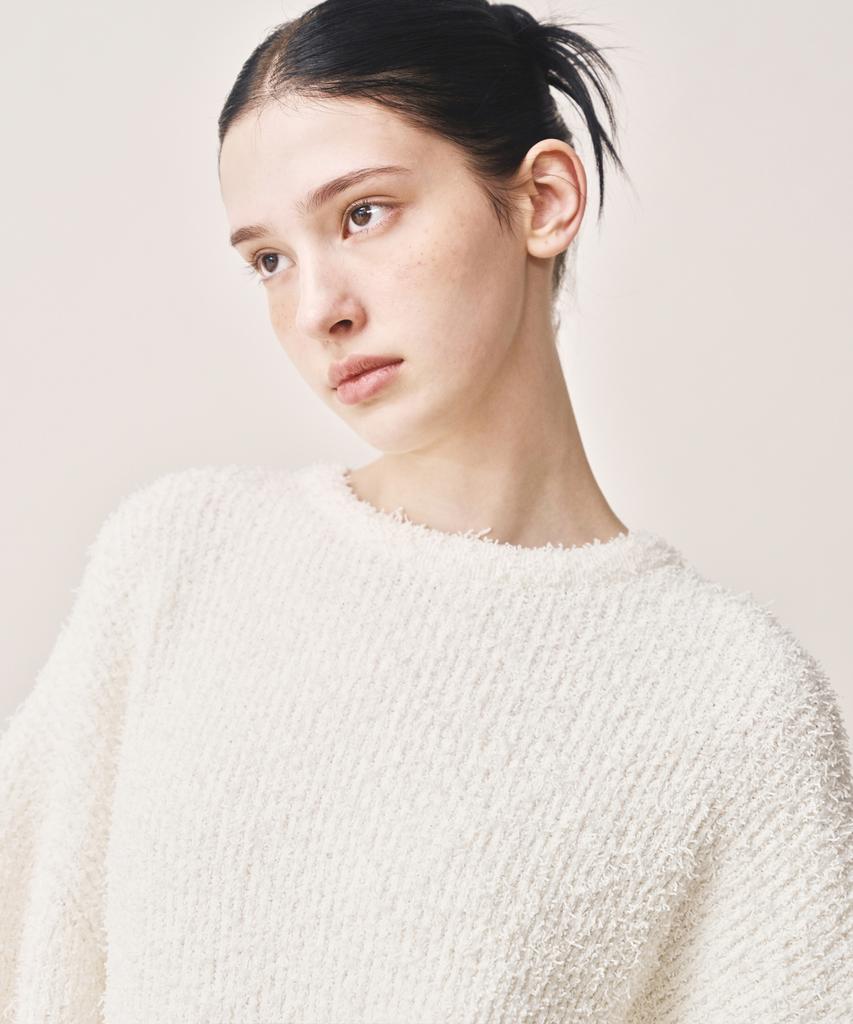 Nigaennikol Soft Boucle Ls Sweater_Cream