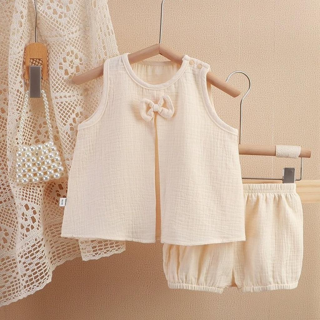 Kids 2-Piece Sleeveless Top & Shorts - Double-Layer Pajamas