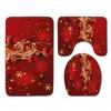 Christmas Bathroom Floor Mat Toilet Three-Piece Set