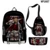 Favored Distinctive Metal Family Anime 3D Design 3pcs/Set Learner Bags Everyday Laptop Everyday Backpack Sling Carry Tote Pencil Pouch
