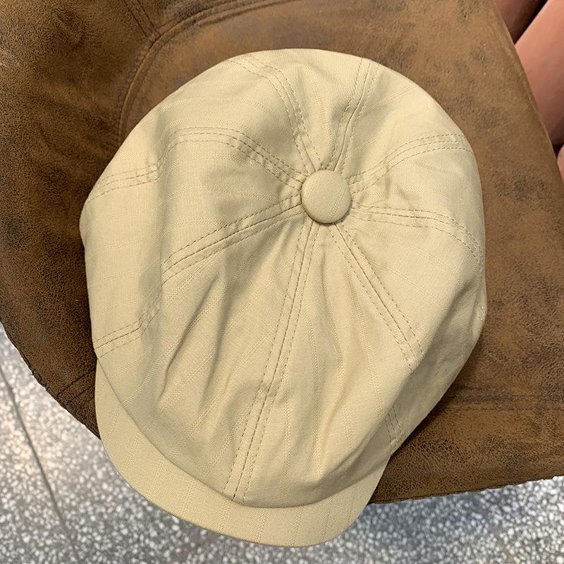 

Кепка с козырьком простой ретро стиль кепка вперед весна и осень тонкая литературная и повседневная восьмиугольная шляпа берет M(56-58cm)