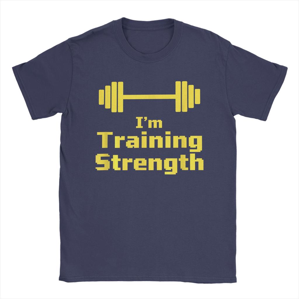 Im Training Strength Barbell Fitness Weightlifting Wellness T Shirt Summer Pure Cotton T Shirts For Couple Popular Tshirt