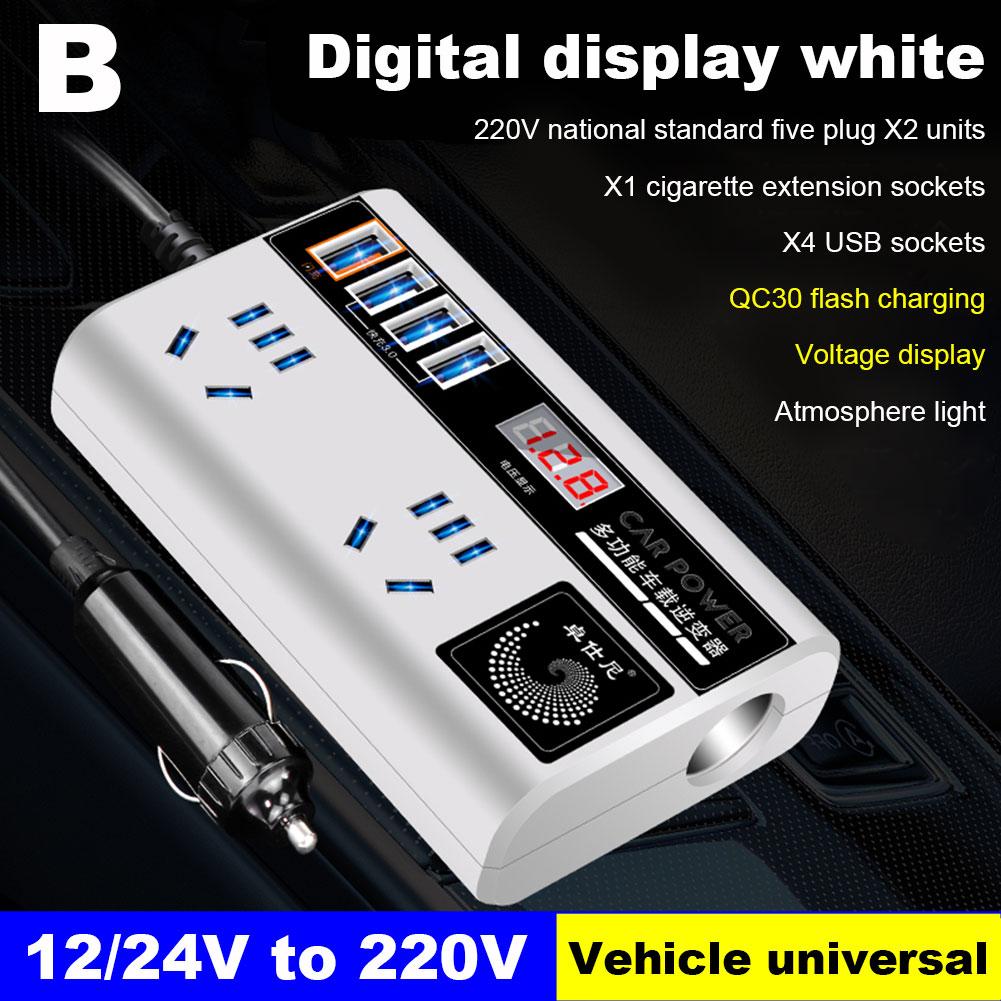 200W Car Inverter DC 12/24V To AC 220V Converter Outlets Adapter USB 4 Power Inverter Universal Y8B3