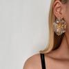 Retro European & American Metal Flower Stud Earrings – Exaggerated Niche Design